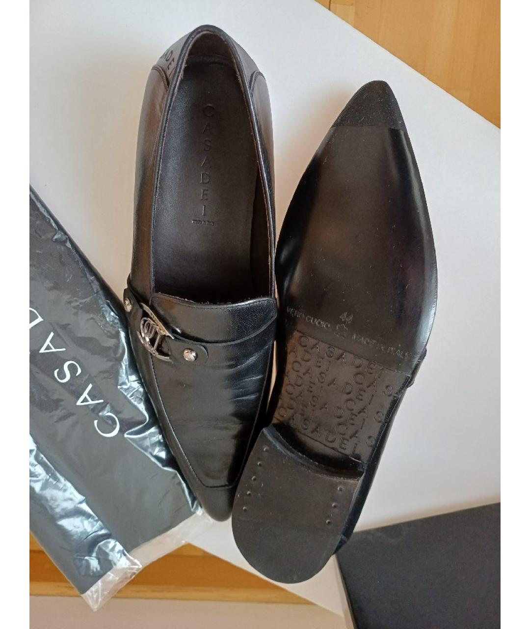 CASADEI Черные кожаные лоферы, фото 7