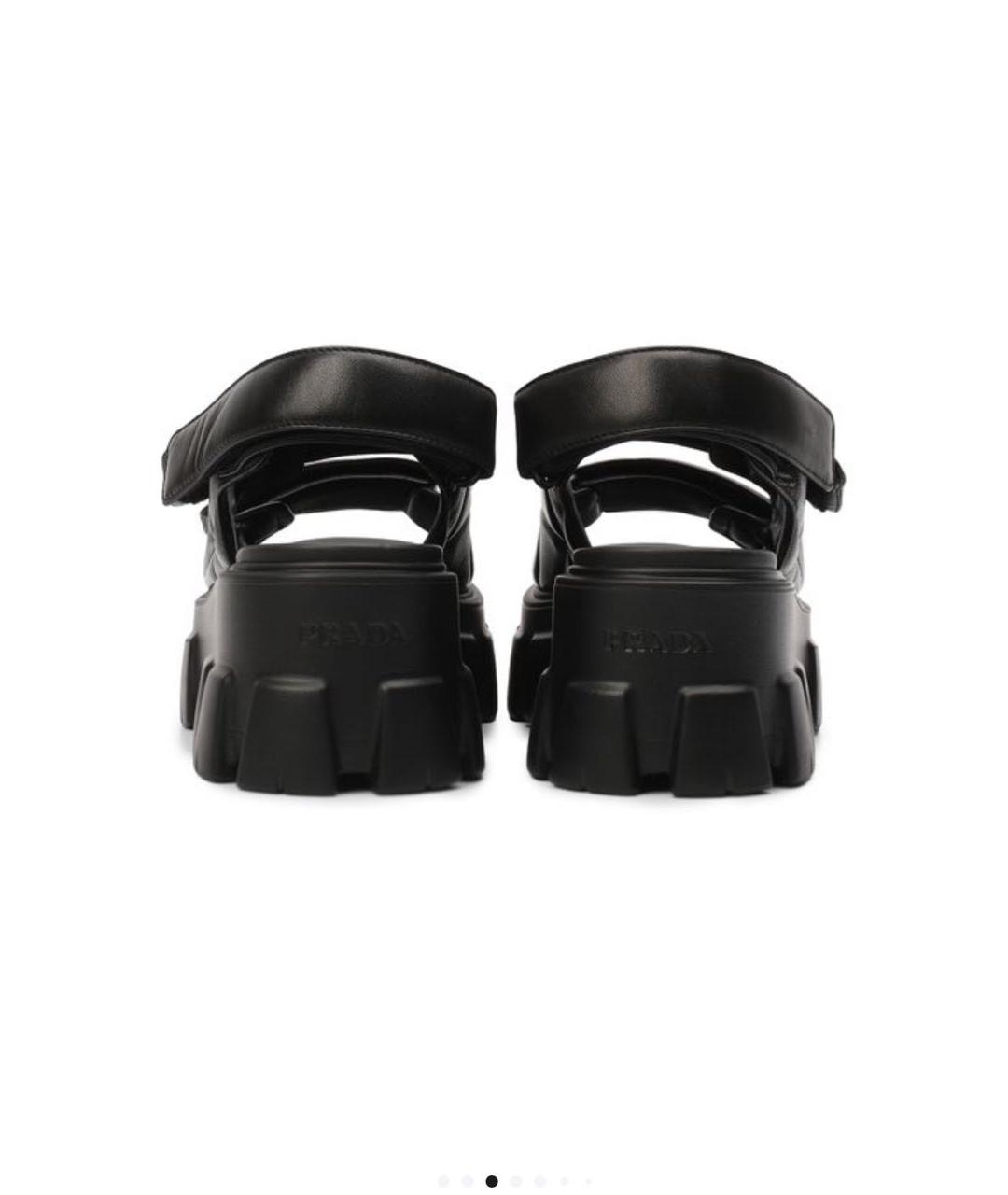 PRADA Черные кожаные сандалии, фото 4