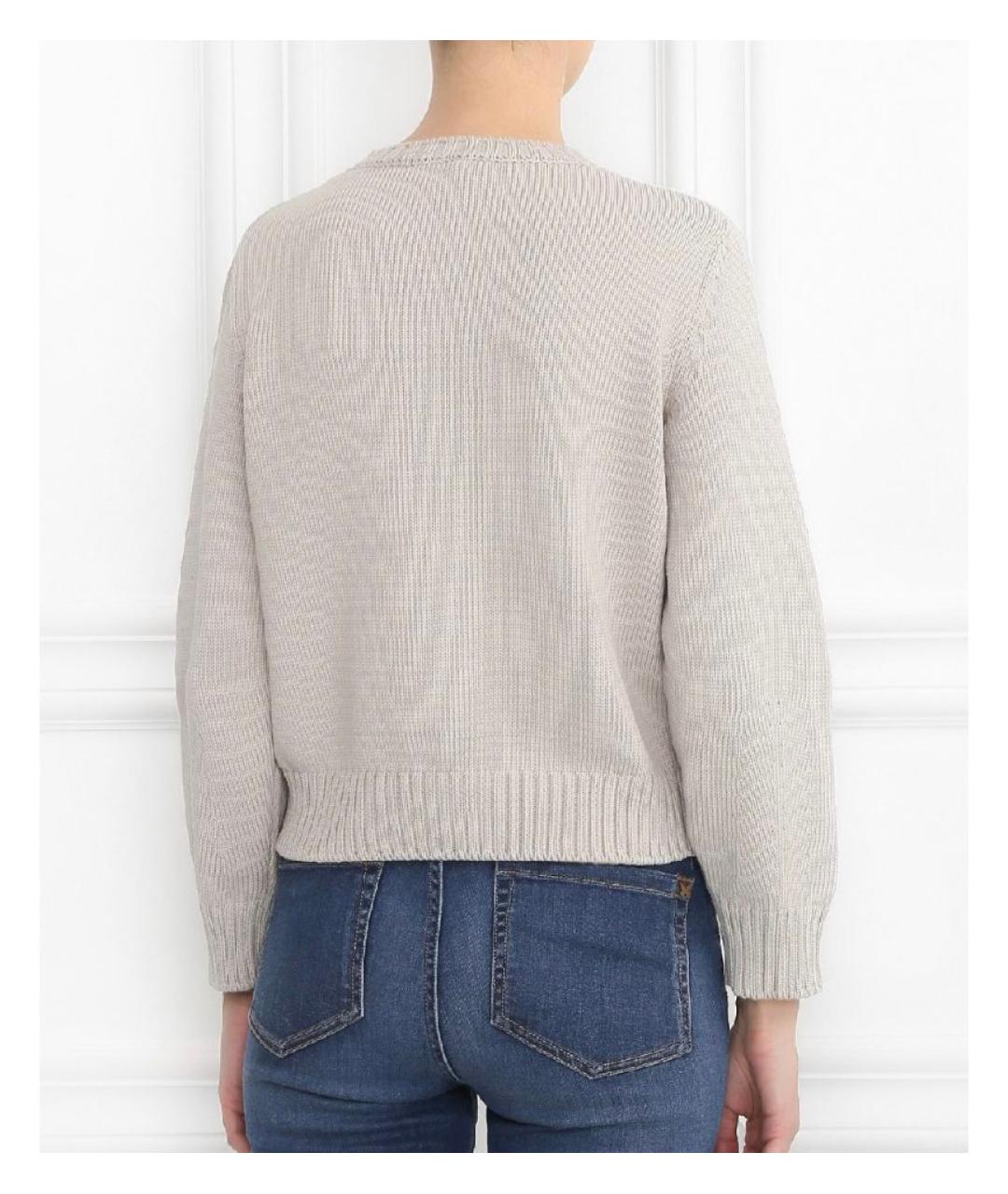 WEEKEND MAX MARA Серый хлопковый джемпер / свитер, фото 8