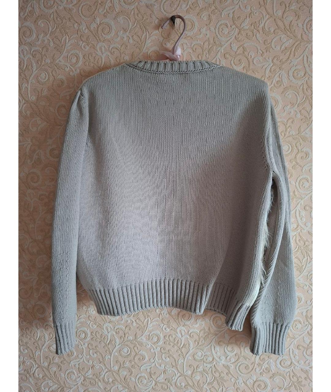 WEEKEND MAX MARA Серый хлопковый джемпер / свитер, фото 2