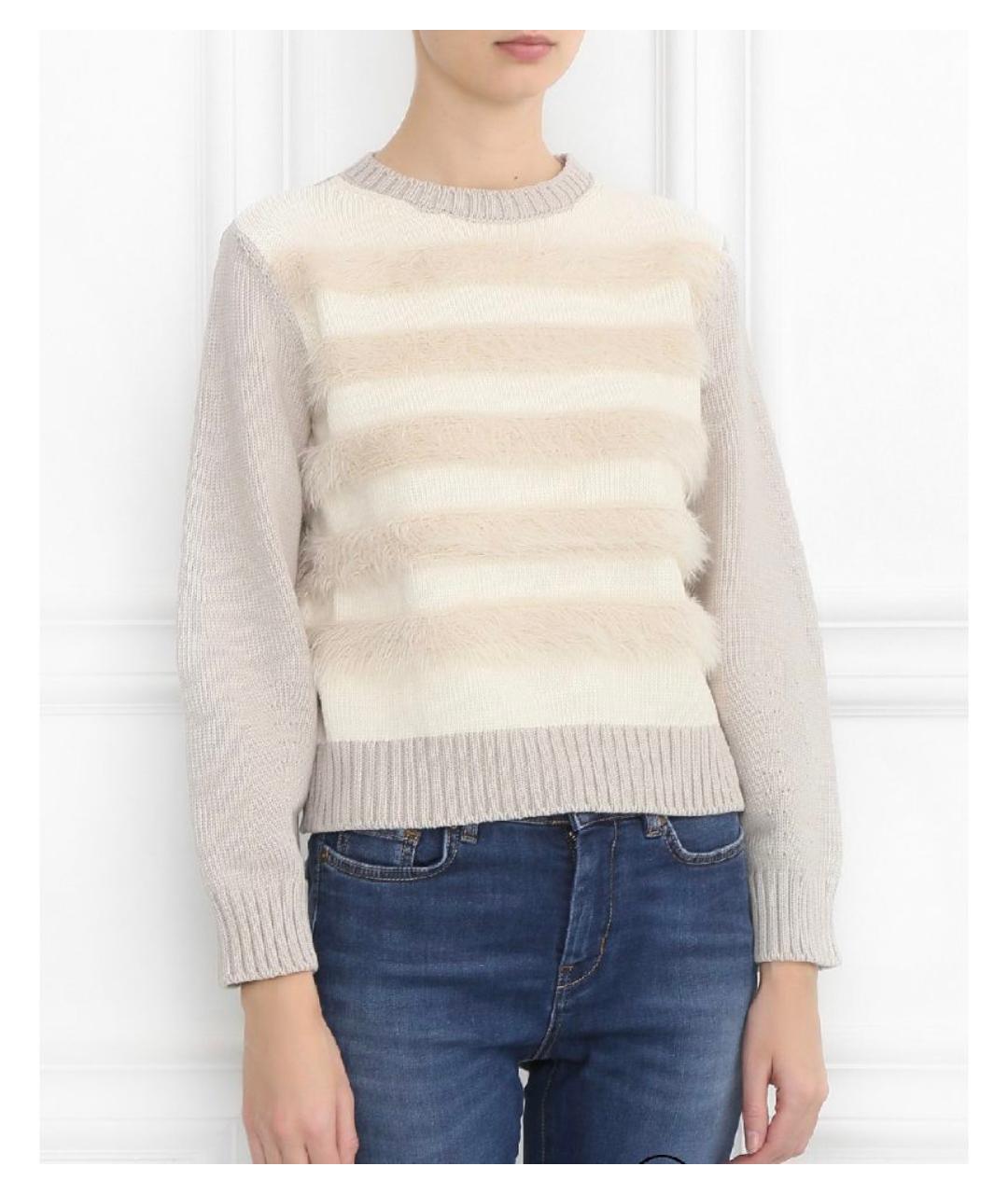 WEEKEND MAX MARA Серый хлопковый джемпер / свитер, фото 7