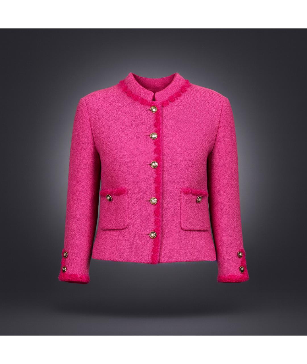 CHANEL Фуксия твидовый жакет/пиджак, фото 6