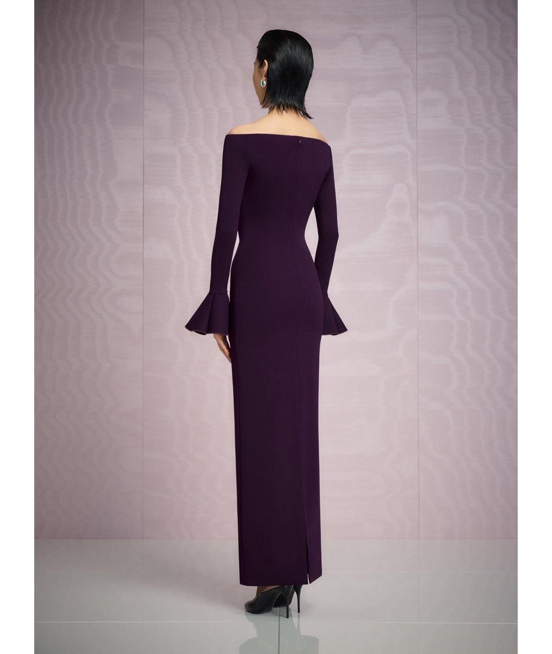 SOLACE LONDON Фиолетовое полиэстеровое вечернее платье, фото 4