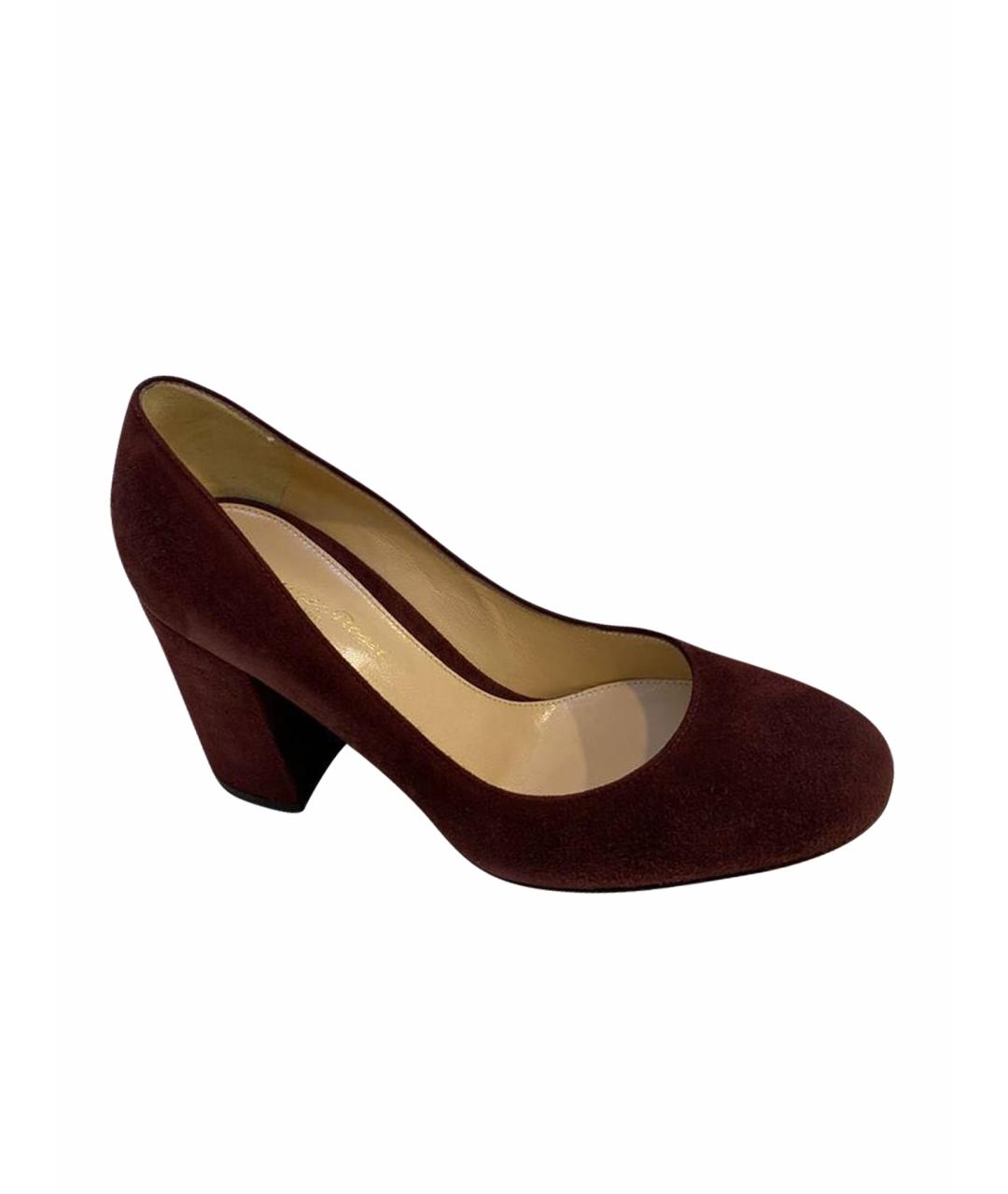 GIANVITO ROSSI Бордовые замшевые туфли, фото 1