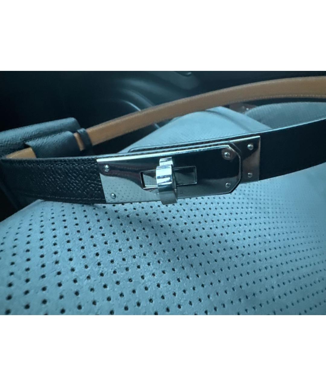 HERMES Черный кожаный ремень, фото 4