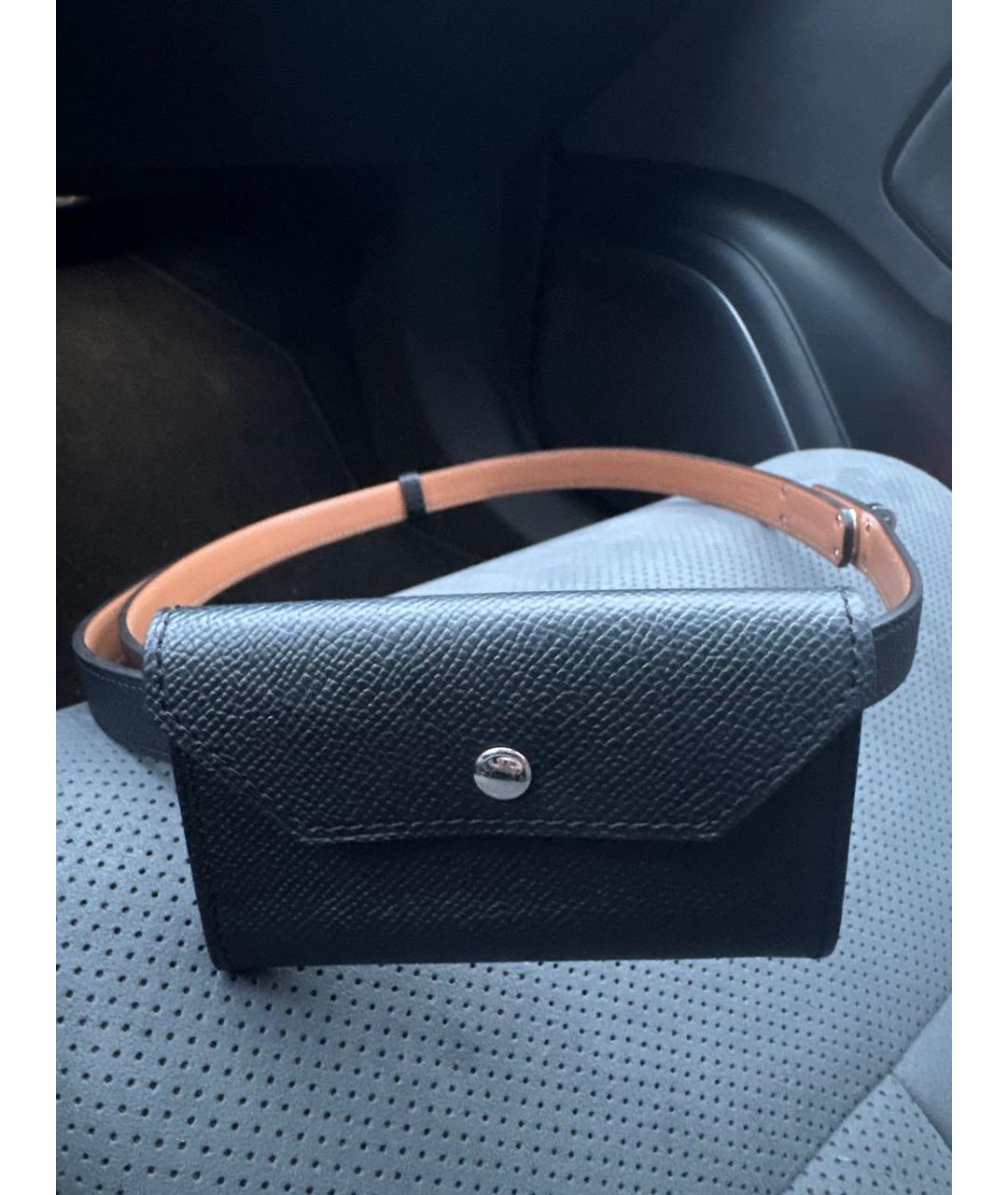 HERMES Черный кожаный ремень, фото 3