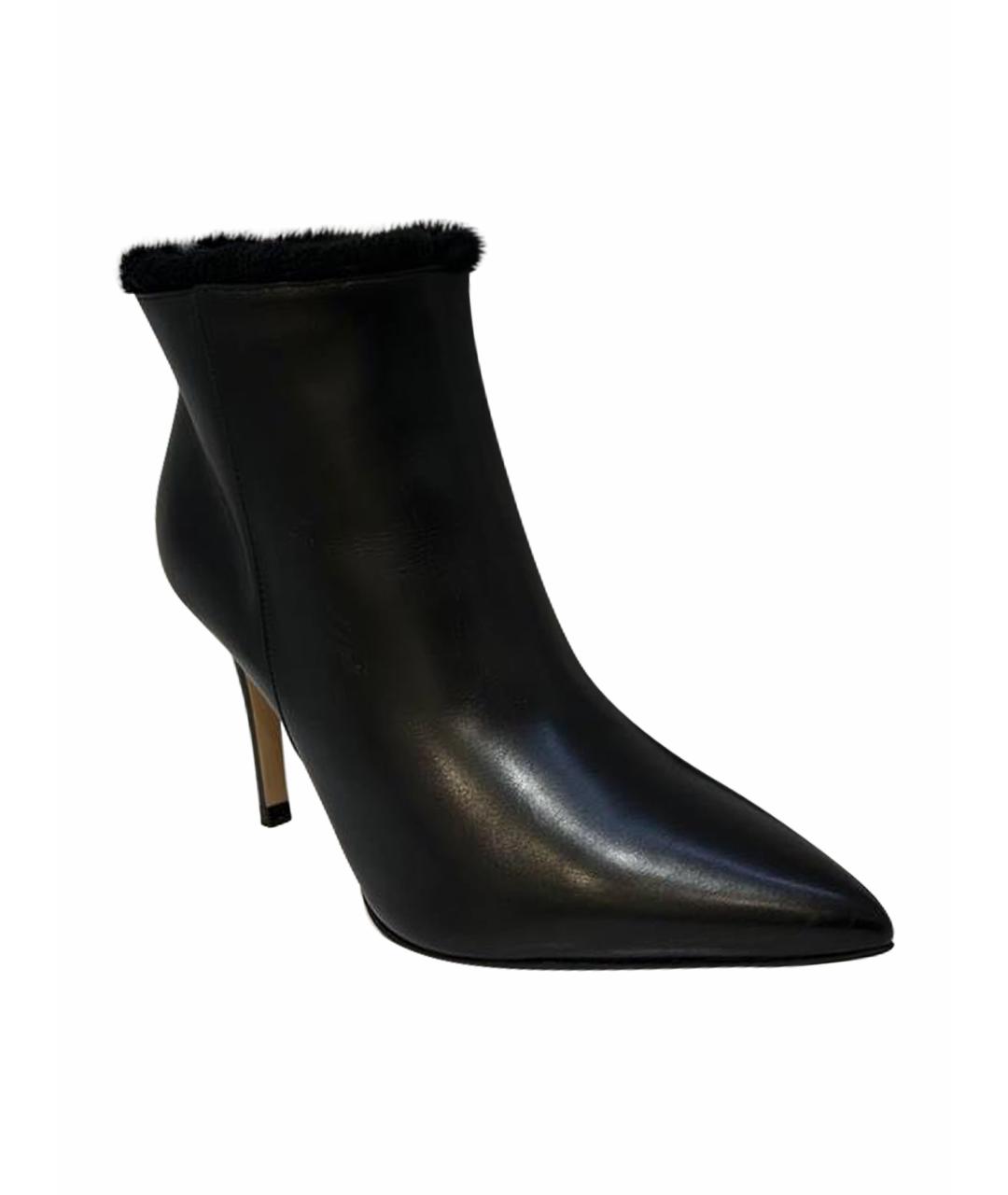 GIANVITO ROSSI Черные кожаные ботильоны, фото 4