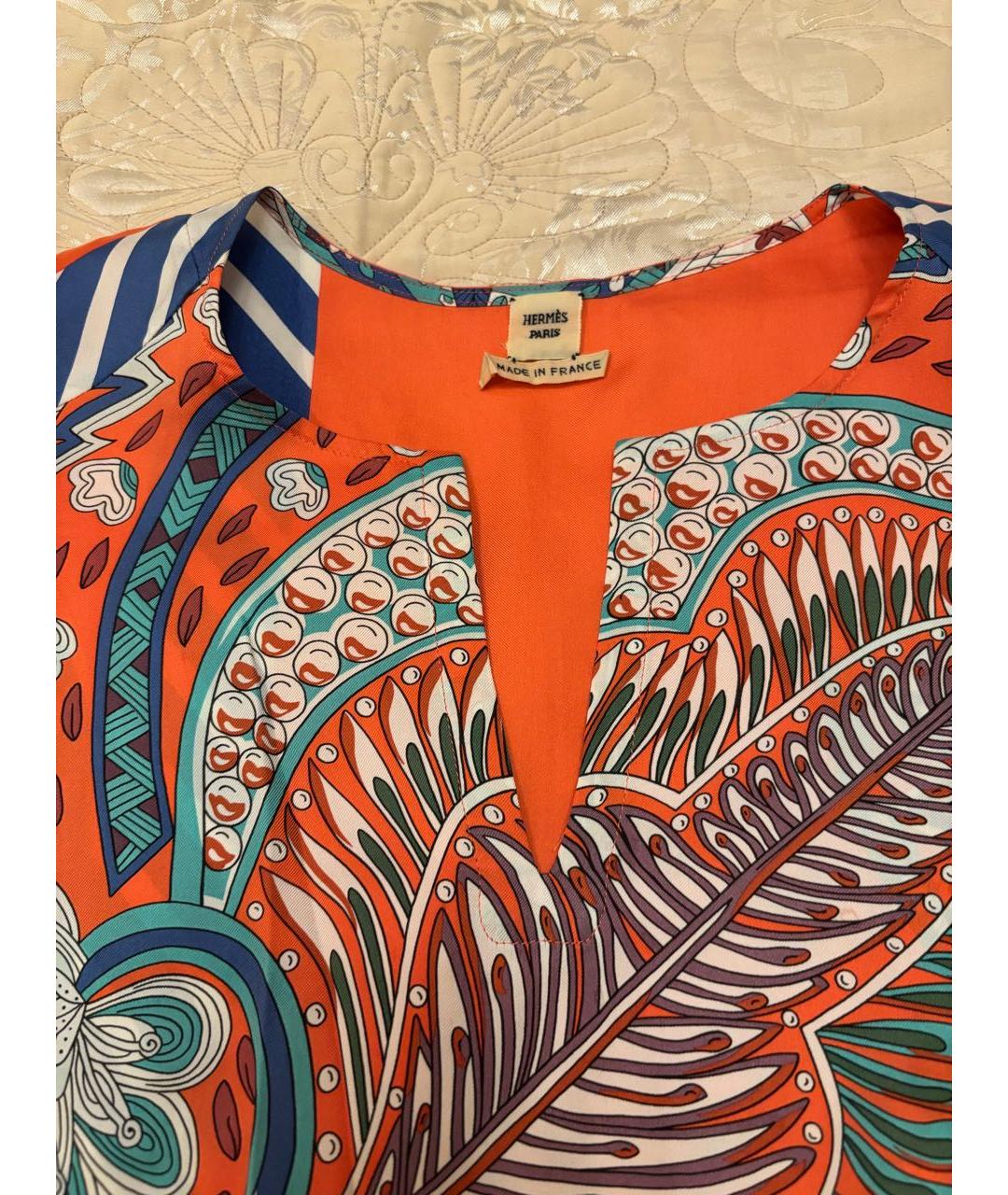 HERMES Мульти шелковая блузы, фото 3