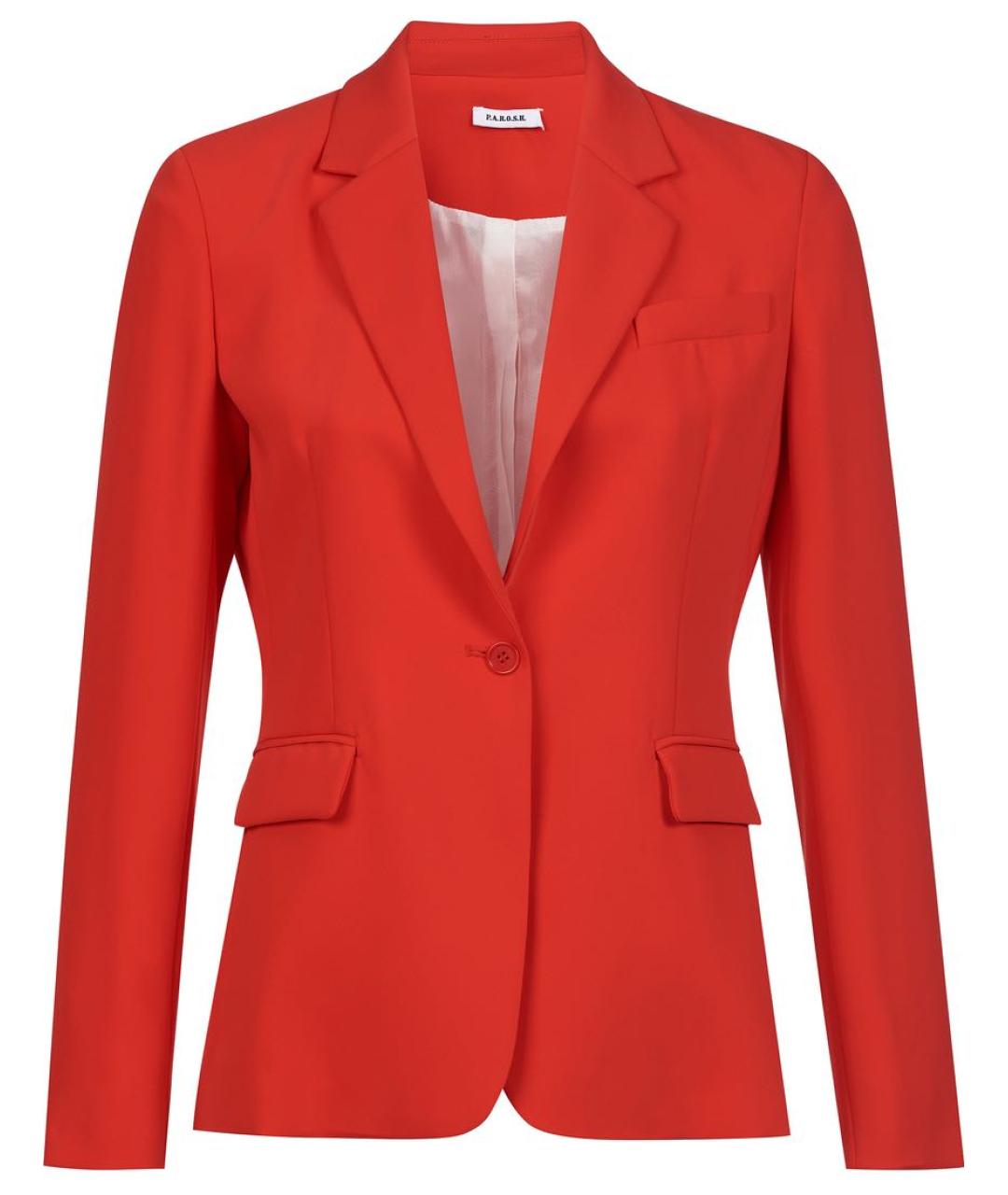 P.A.R.O.S.H. Красный ацетатный жакет/пиджак, фото 3