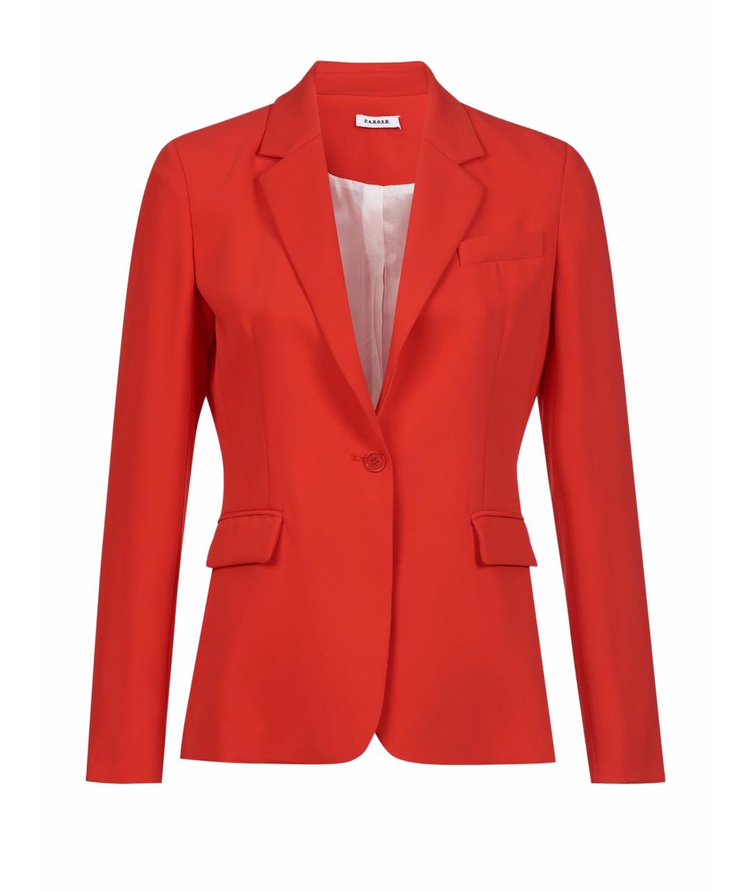P.A.R.O.S.H. Красный ацетатный жакет/пиджак, фото 1