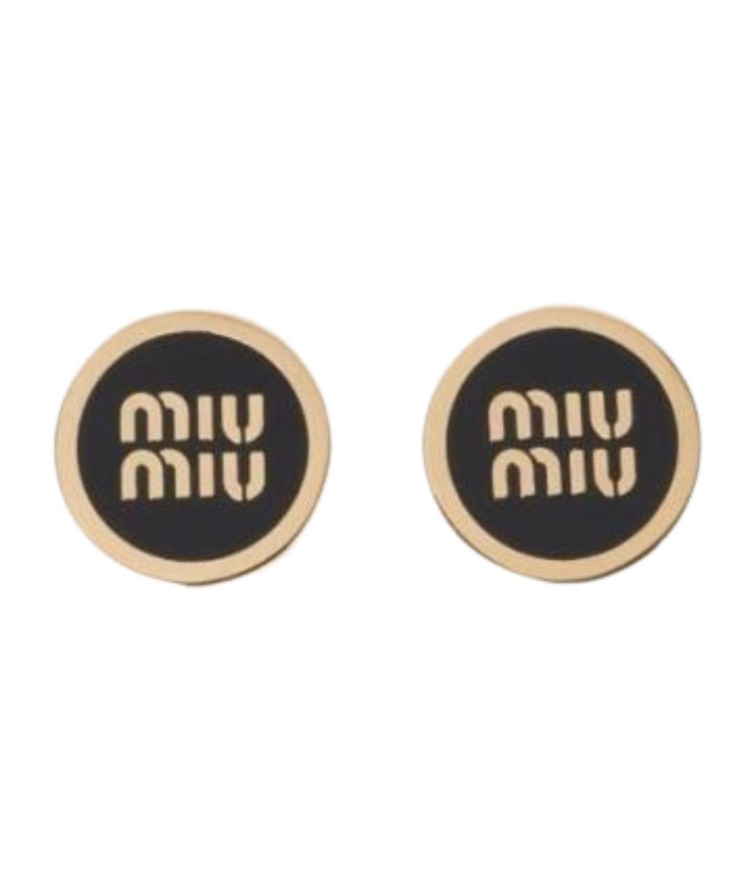 MIU MIU Черные металлические серьги, фото 1