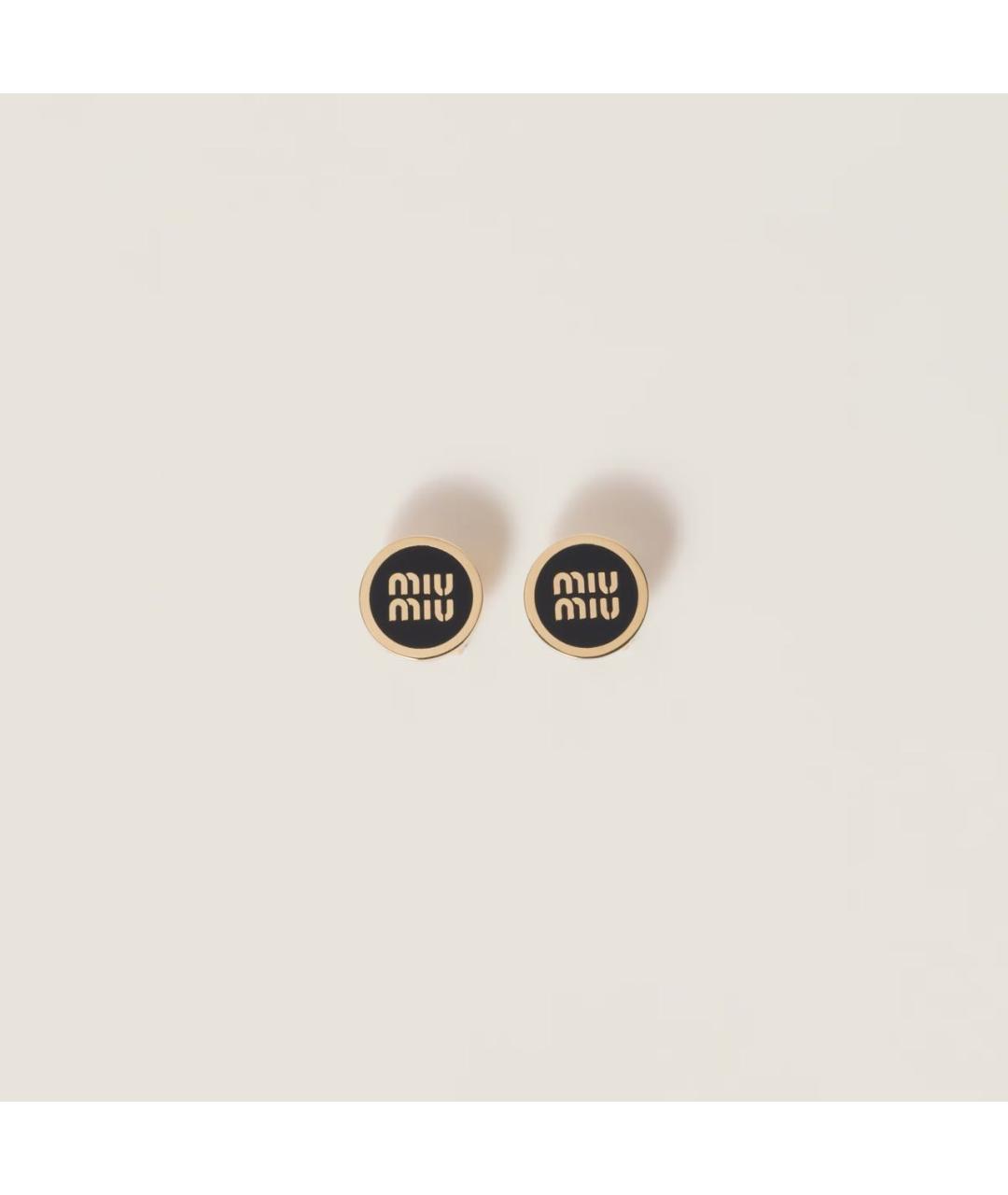 MIU MIU Черные металлические серьги, фото 7