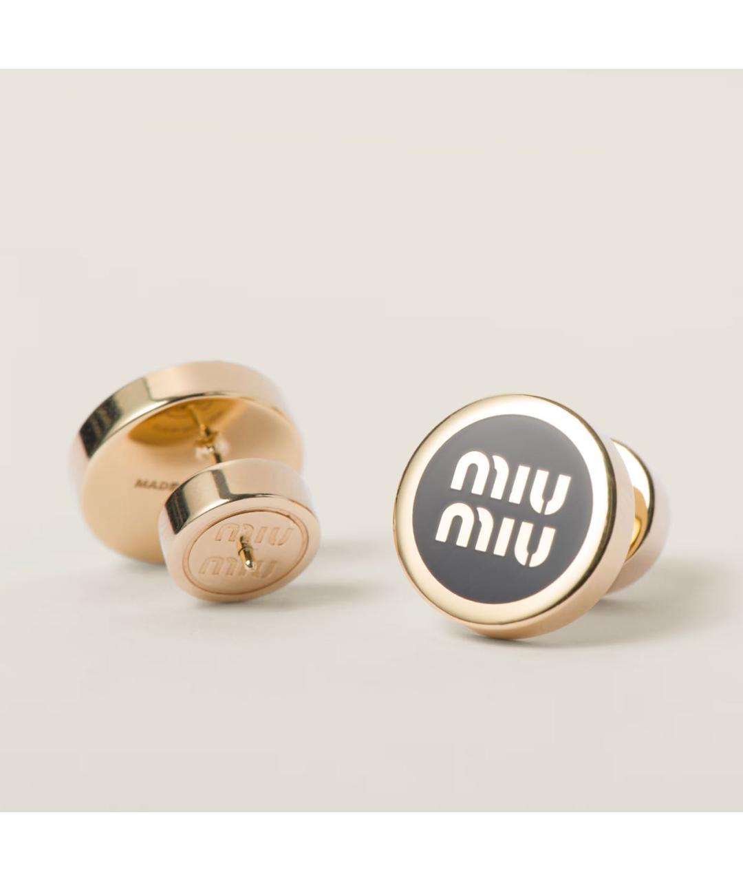 MIU MIU Черные металлические серьги, фото 2