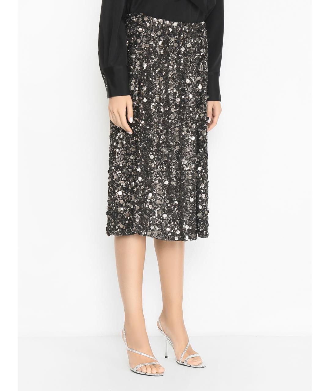 P.A.R.O.S.H. Бежевая полиэстеровая юбка миди, фото 2