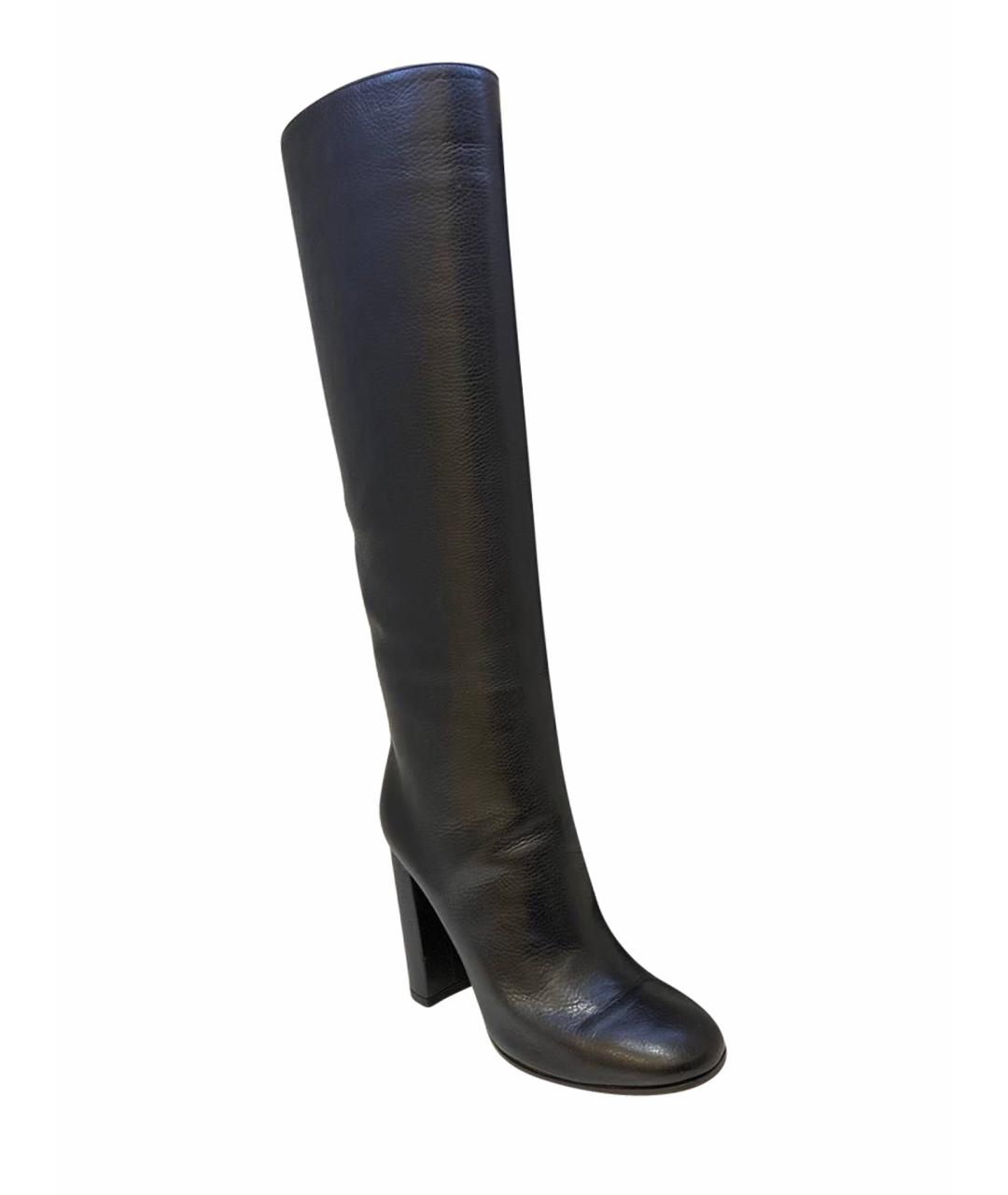 GIANVITO ROSSI Черные кожаные сапоги, фото 1