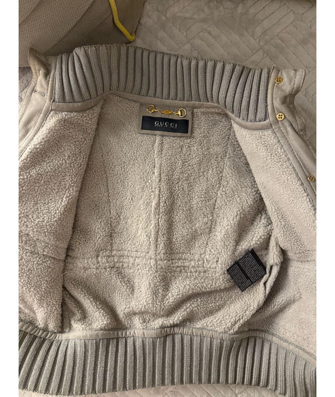 GUCCI Бежевый замшевый жакет/пиджак, фото 5