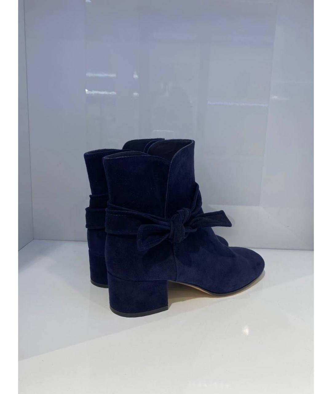 GIANVITO ROSSI Темно-синие замшевые ботильоны, фото 3