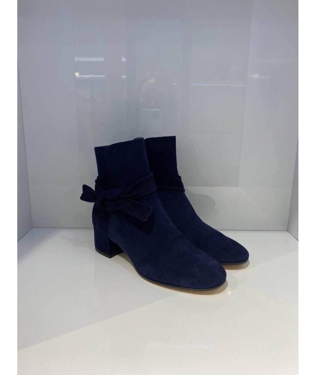 GIANVITO ROSSI Темно-синие замшевые ботильоны, фото 2