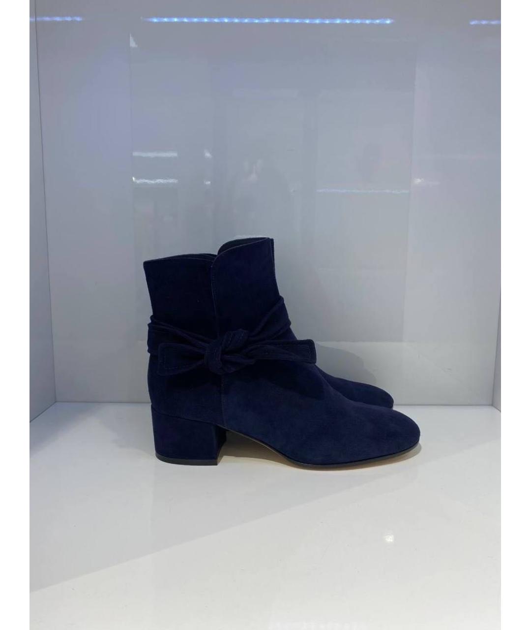 GIANVITO ROSSI Темно-синие замшевые ботильоны, фото 4