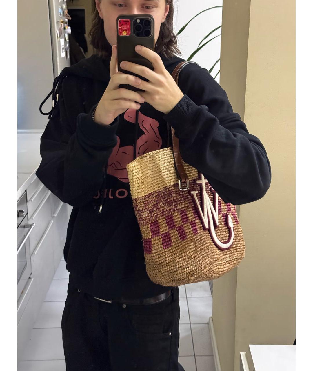 J.W.ANDERSON Коричневая пелетеная сумка тоут, фото 4