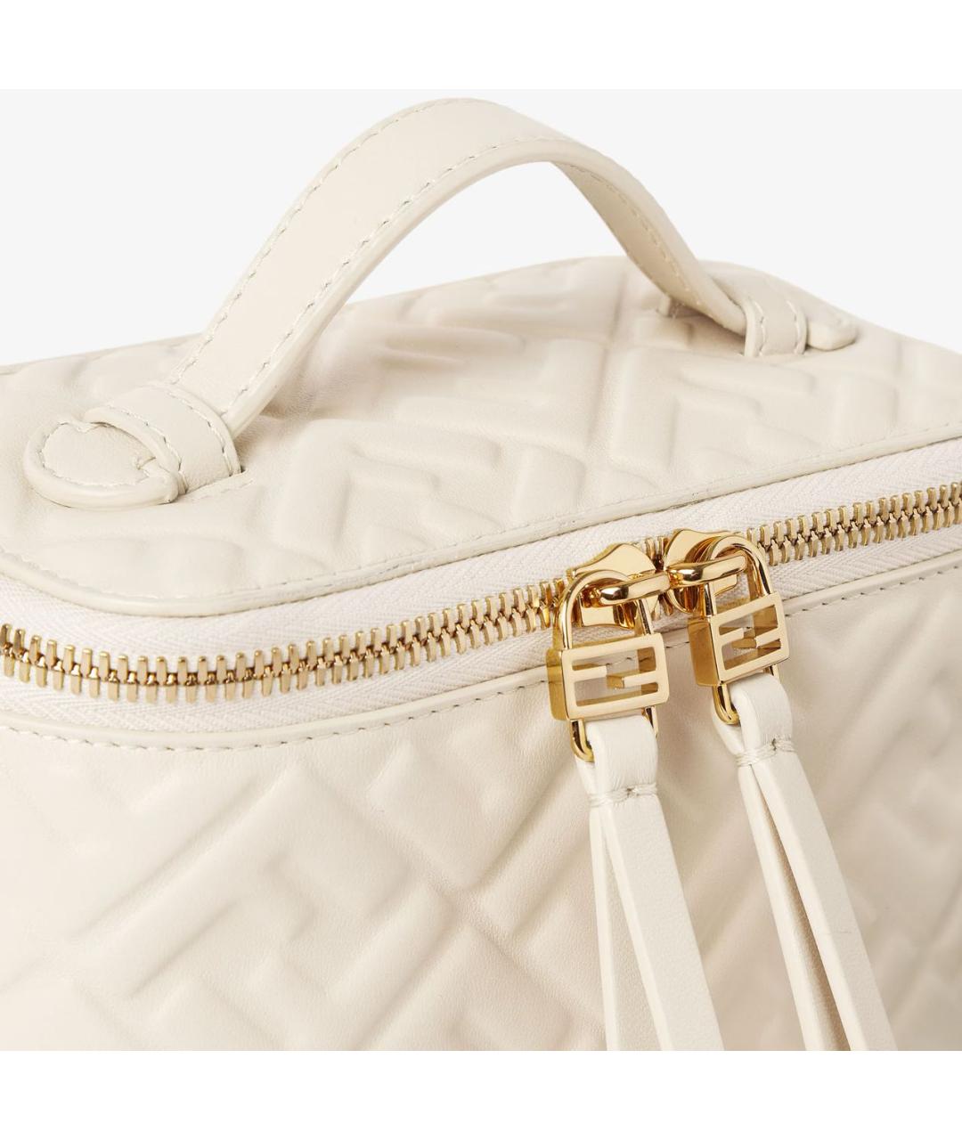 FENDI Бежевая кожаная сумка через плечо, фото 4