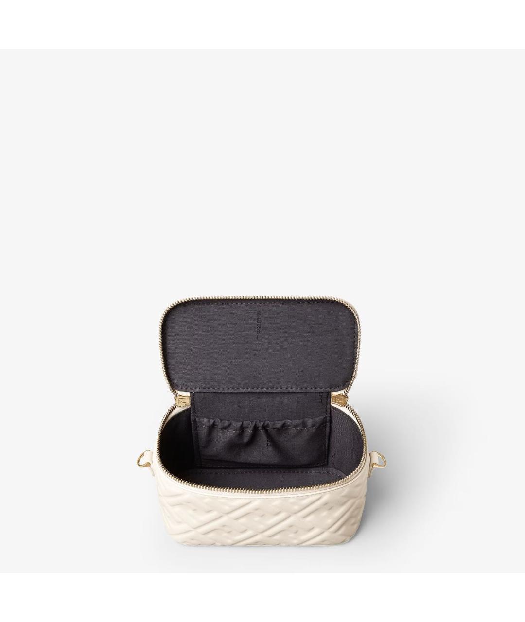 FENDI Бежевая кожаная сумка через плечо, фото 3