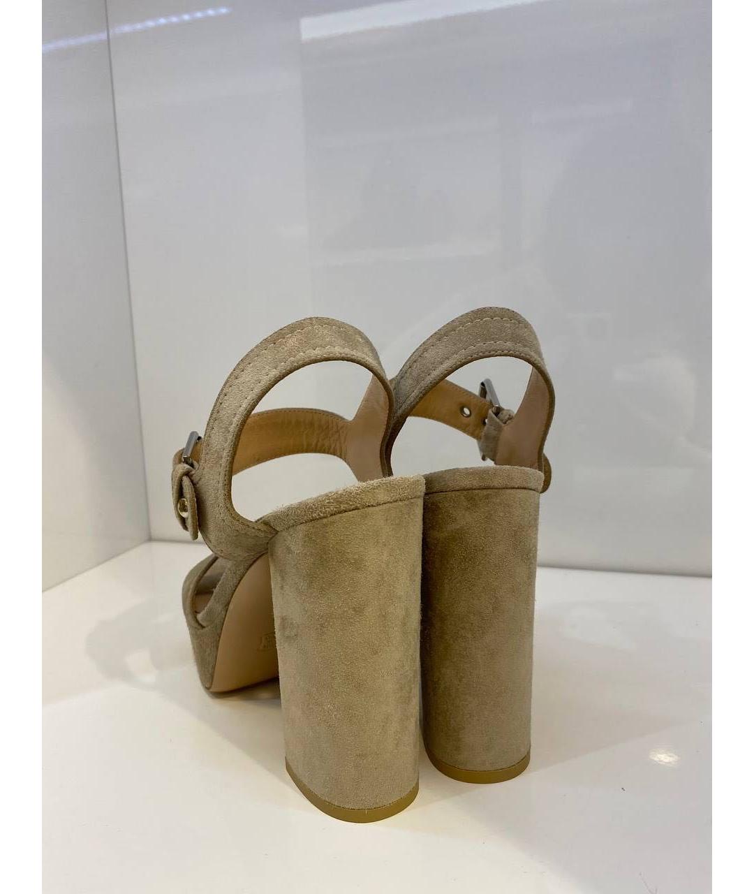 GIANVITO ROSSI Бежевые замшевые босоножки, фото 3