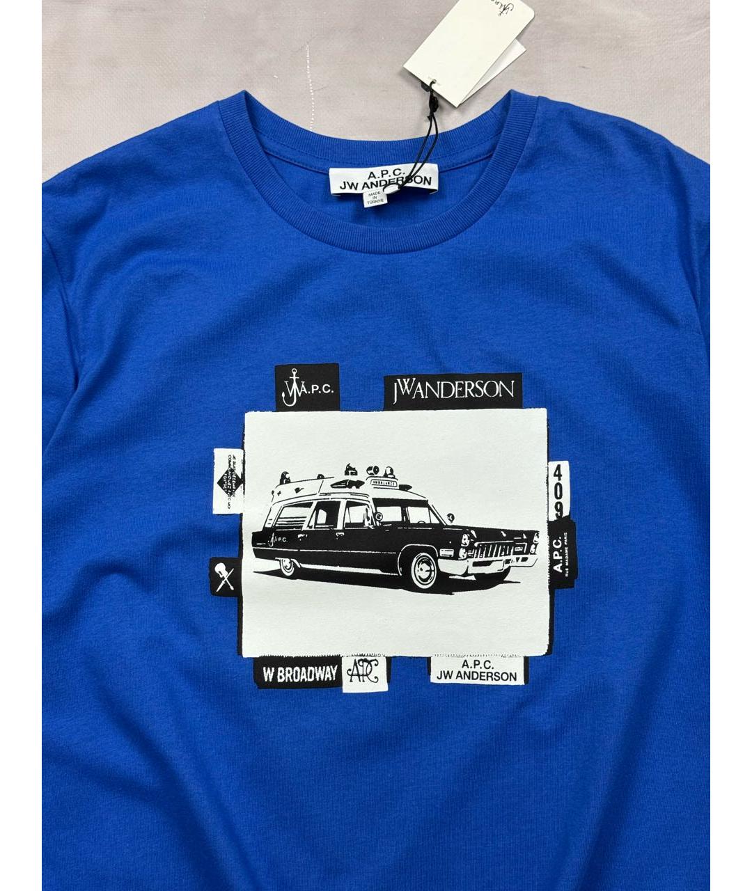 J.W.ANDERSON Синяя хлопковая футболка, фото 2