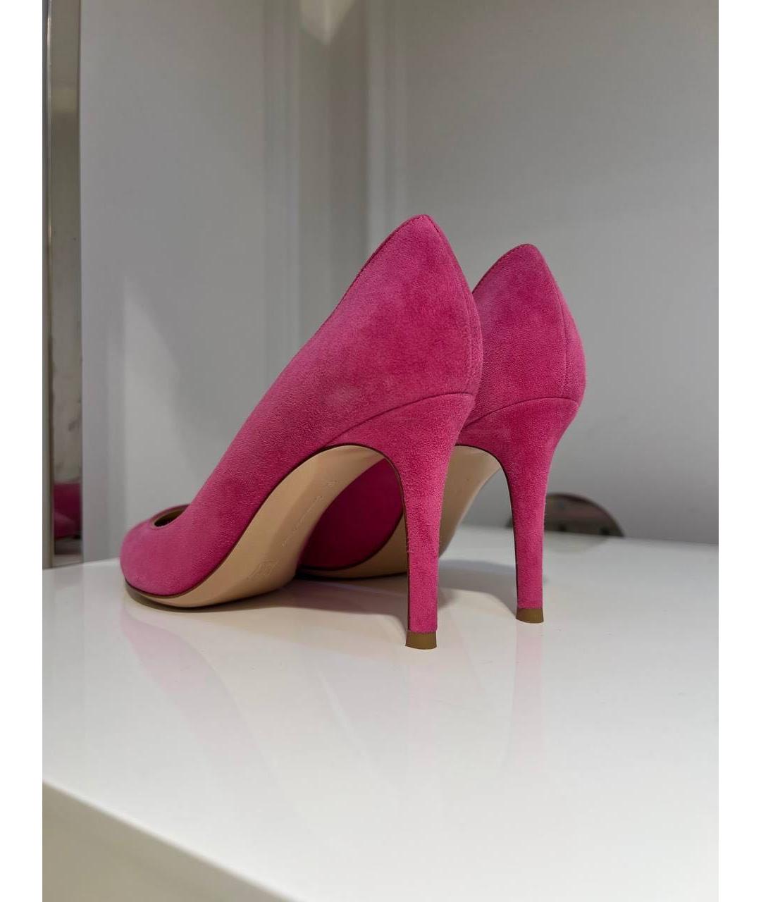 GIANVITO ROSSI Розовые замшевые туфли, фото 3