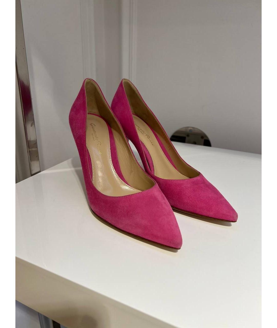 GIANVITO ROSSI Розовые замшевые туфли, фото 2