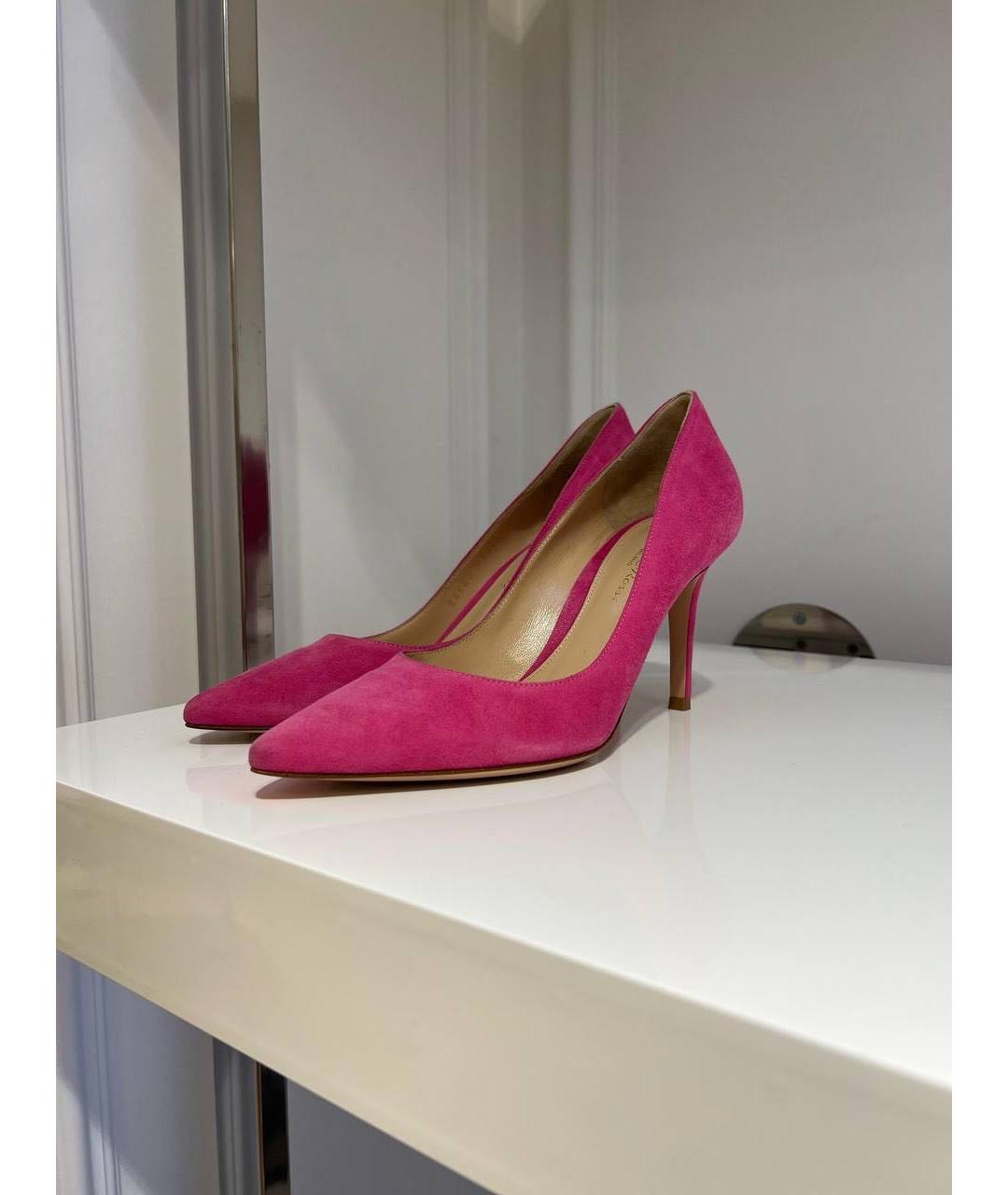 GIANVITO ROSSI Розовые замшевые туфли, фото 4