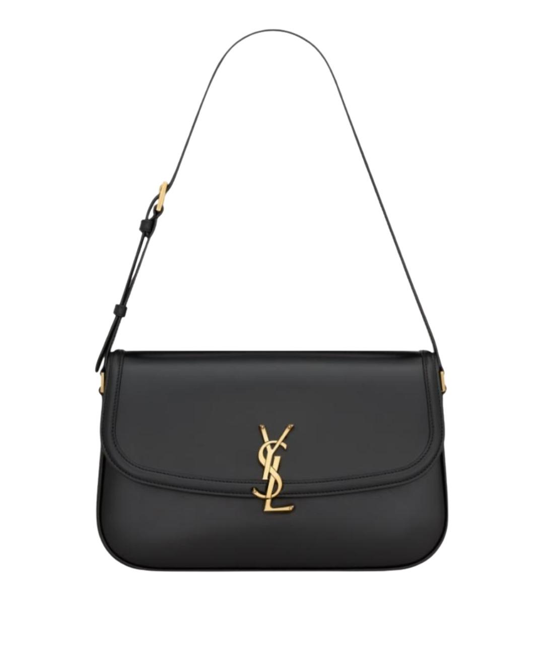 SAINT LAURENT Черная кожаная сумка через плечо, фото 1