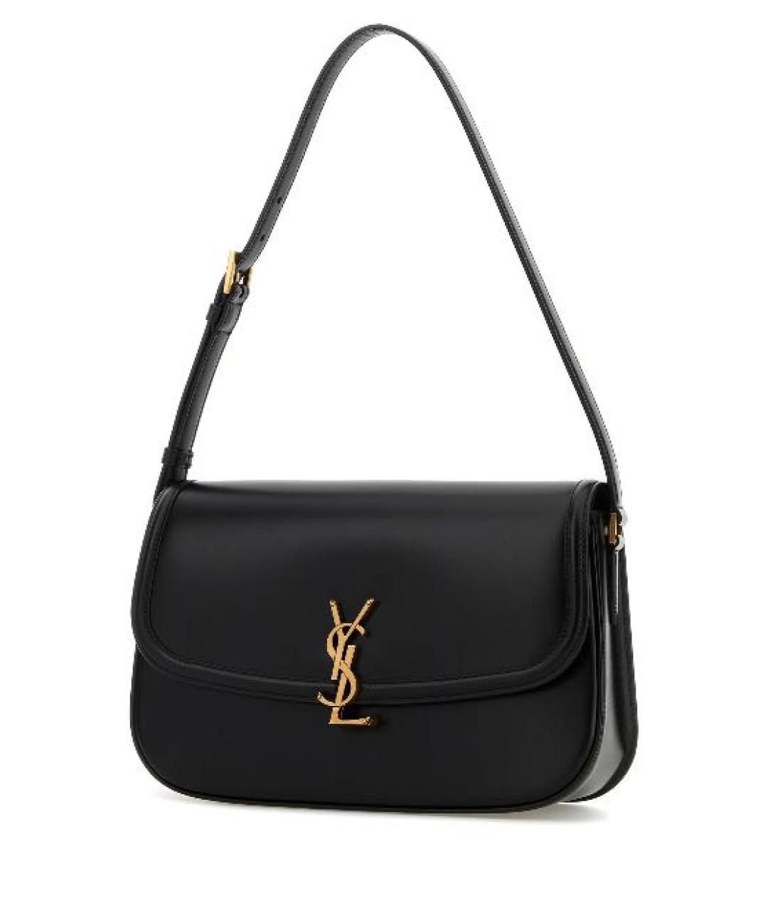 SAINT LAURENT Черная кожаная сумка через плечо, фото 3