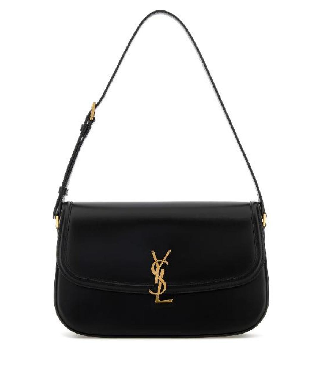 SAINT LAURENT Черная кожаная сумка через плечо, фото 2