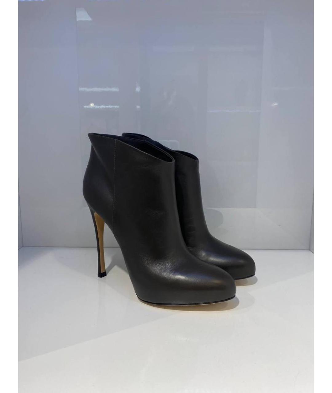 GIANVITO ROSSI Черные кожаные ботильоны, фото 2