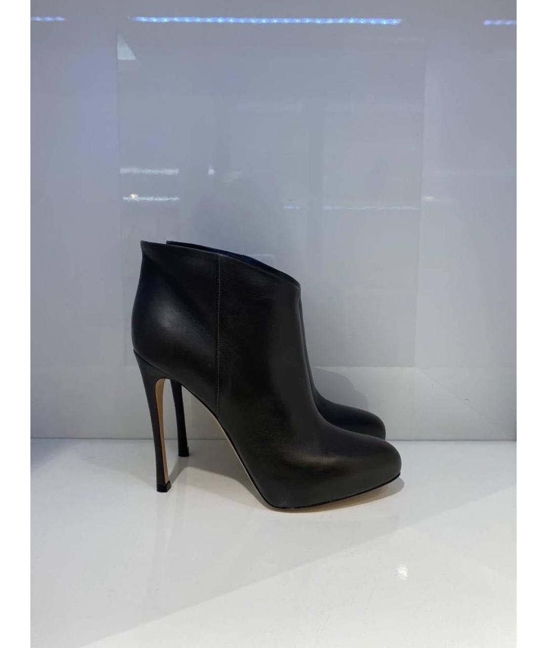 GIANVITO ROSSI Черные кожаные ботильоны, фото 4