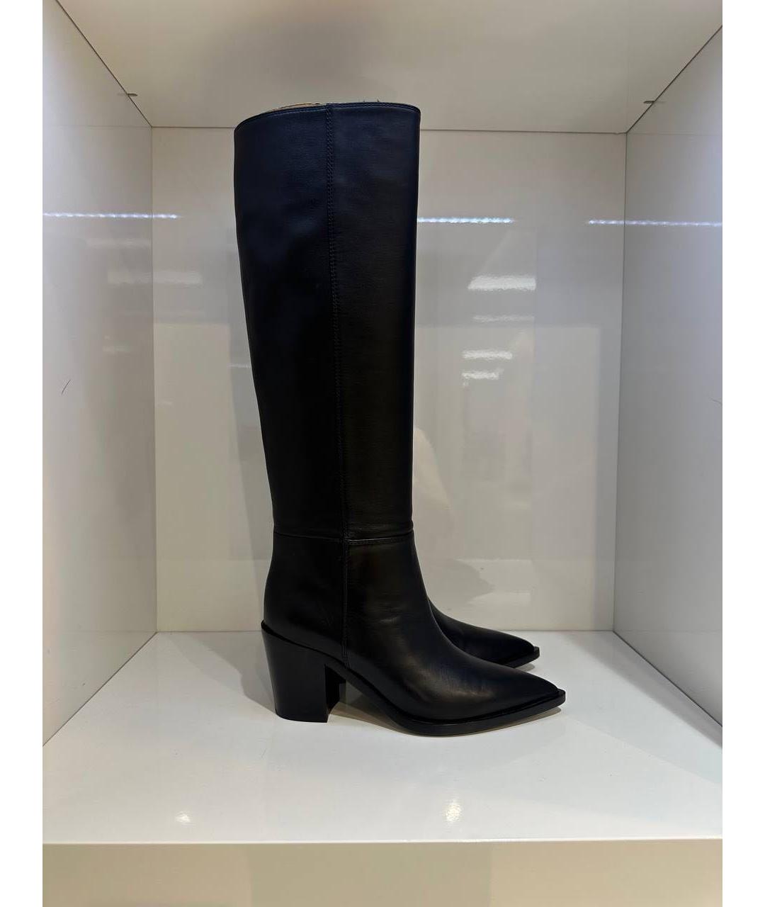 GIANVITO ROSSI Черные кожаные сапоги, фото 4