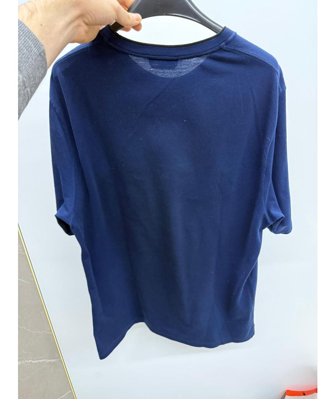 HERMES Синяя хлопковая футболка, фото 2