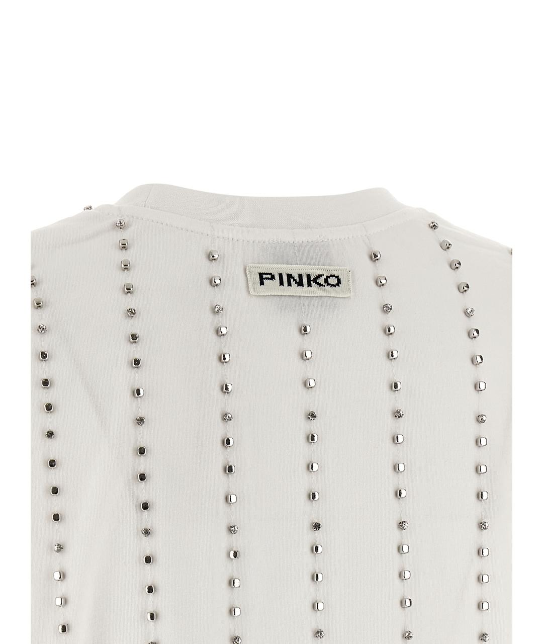 PINKO Белая хлопковая футболка, фото 3