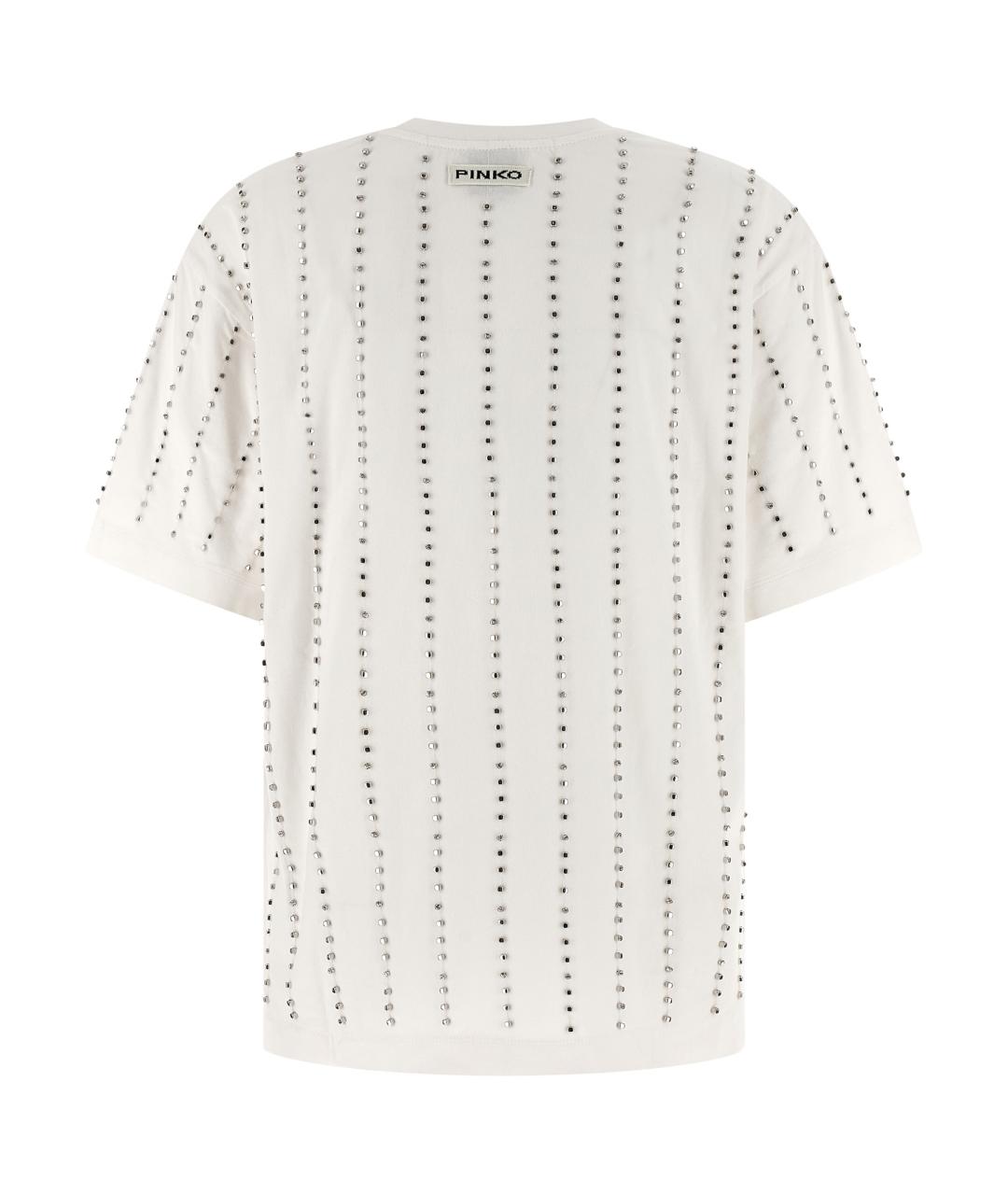 PINKO Белая хлопковая футболка, фото 2