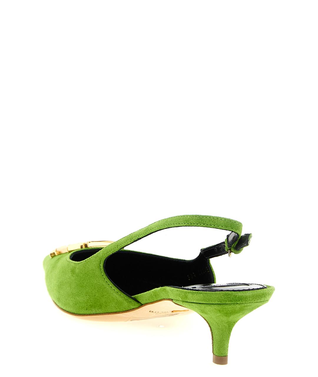 ELISABETTA FRANCHI Зеленые кожаные туфли, фото 3