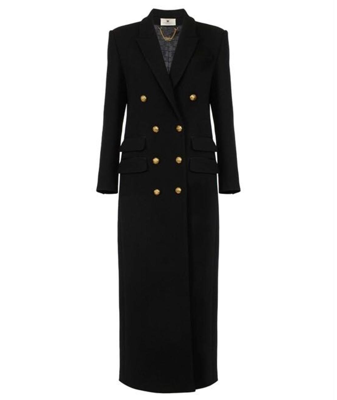 ELISABETTA FRANCHI Черное шерстяное пальто, фото 6