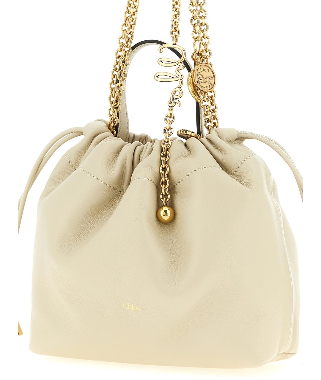 CHLOE Бежевая кожаная сумка через плечо, фото 3