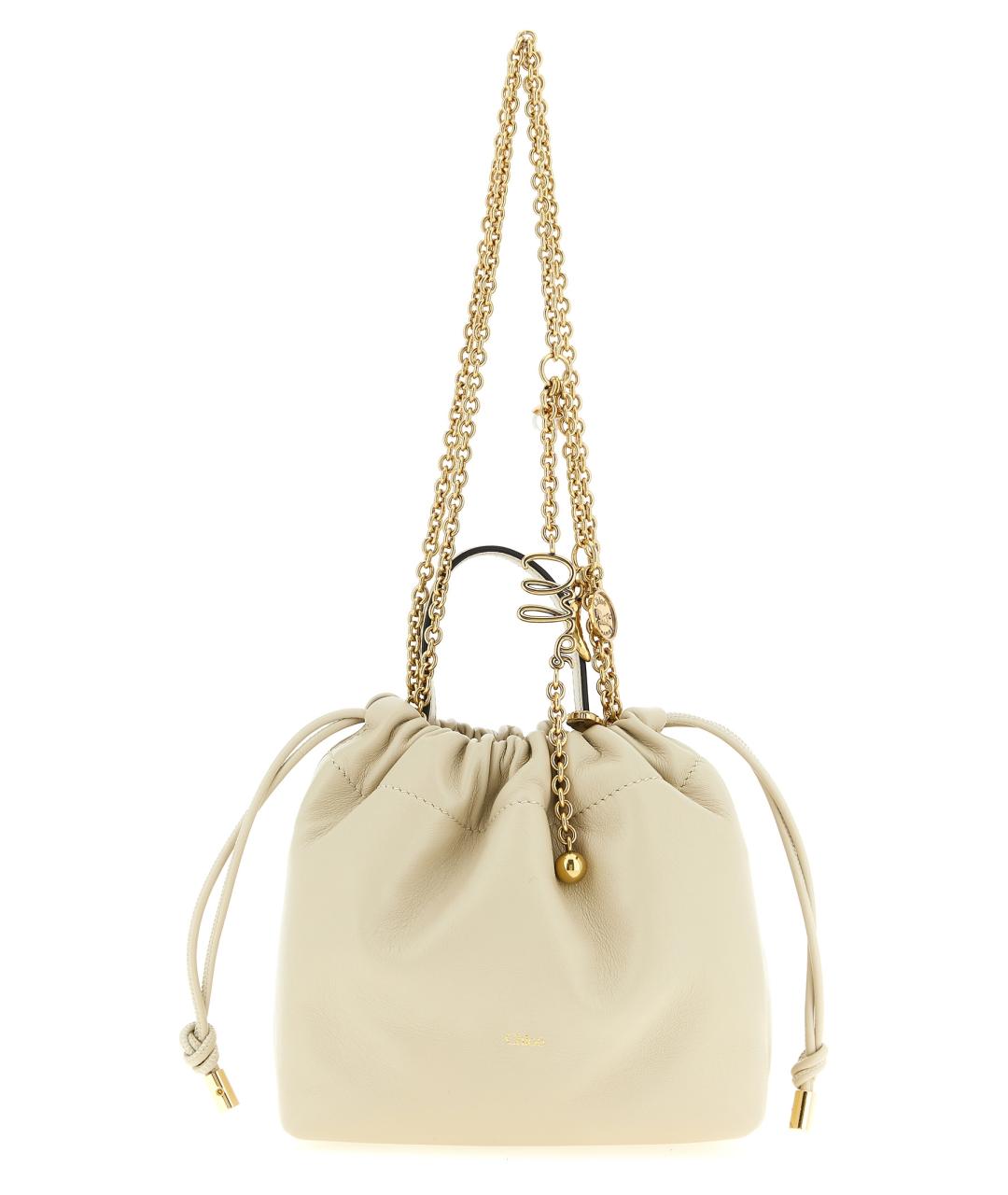 CHLOE Бежевая кожаная сумка через плечо, фото 1