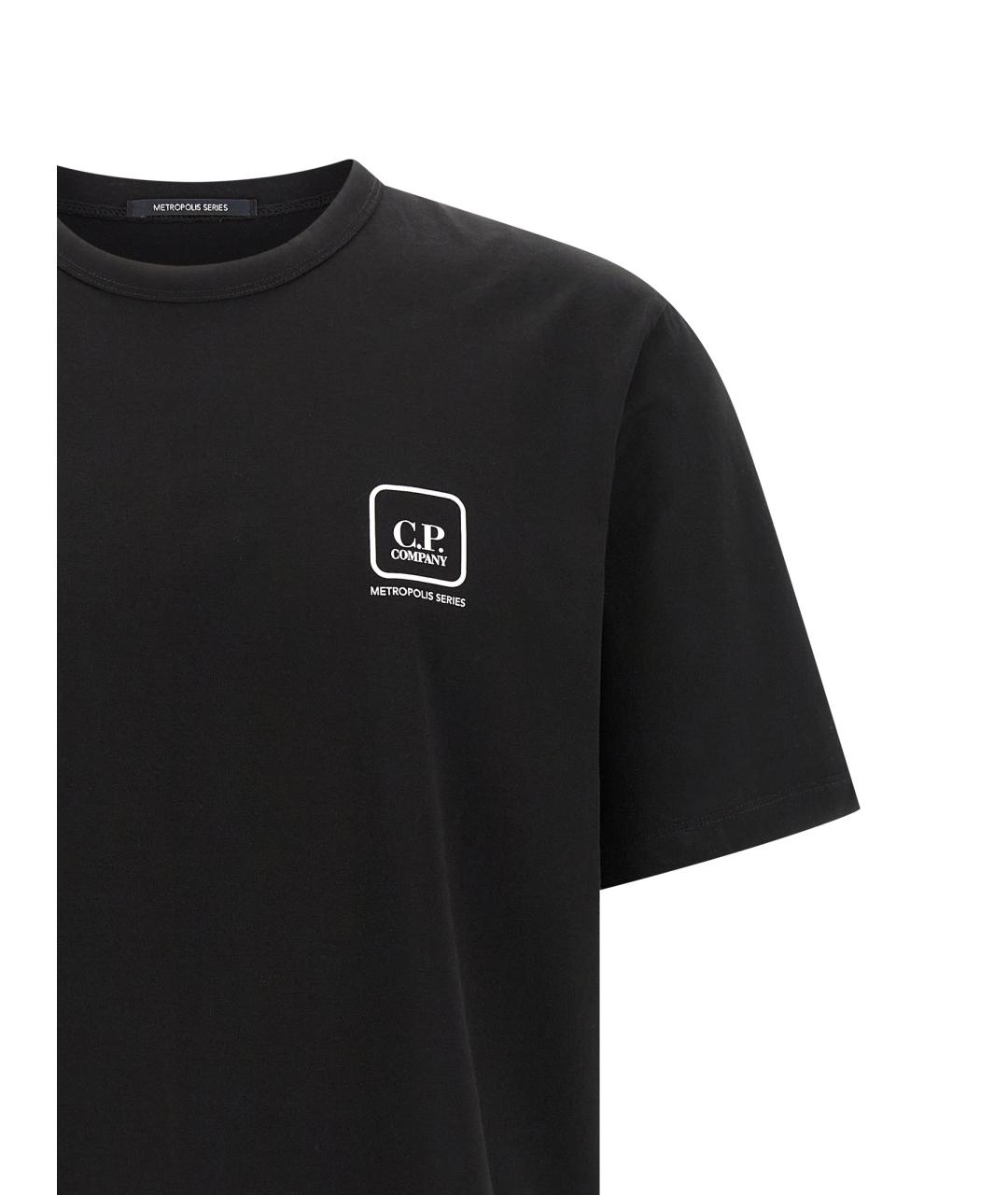 CP COMPANY Черная хлопковая футболка, фото 3