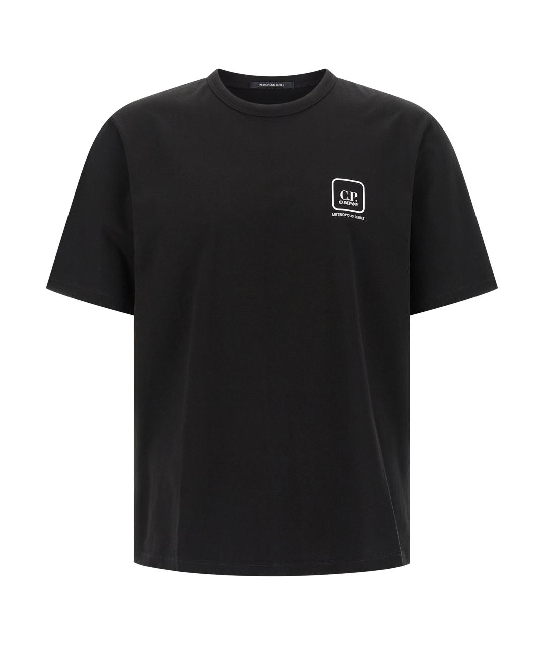 CP COMPANY Черная хлопковая футболка, фото 1
