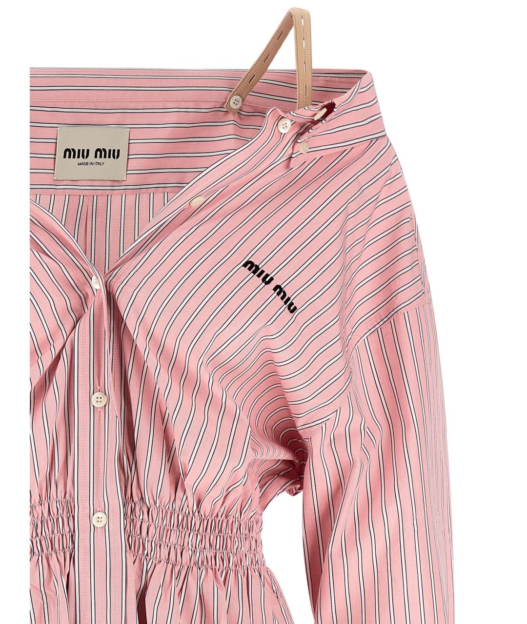 MIU MIU Розовое хлопковое платье, фото 3