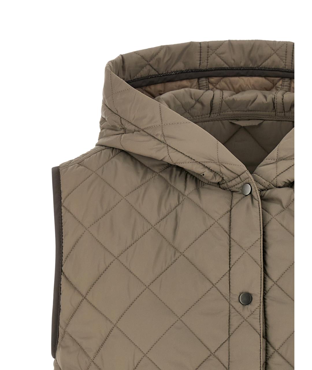 BRUNELLO CUCINELLI Коричневый полиамидовый жилет, фото 3