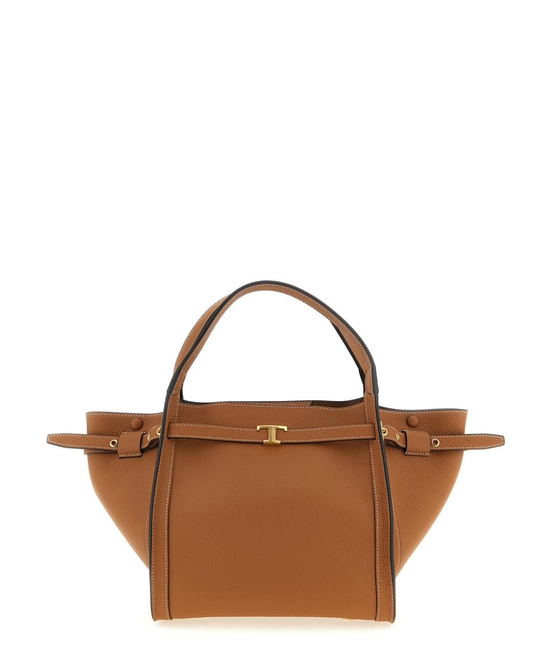 TOD'S Коричневая кожаная сумка тоут, фото 1