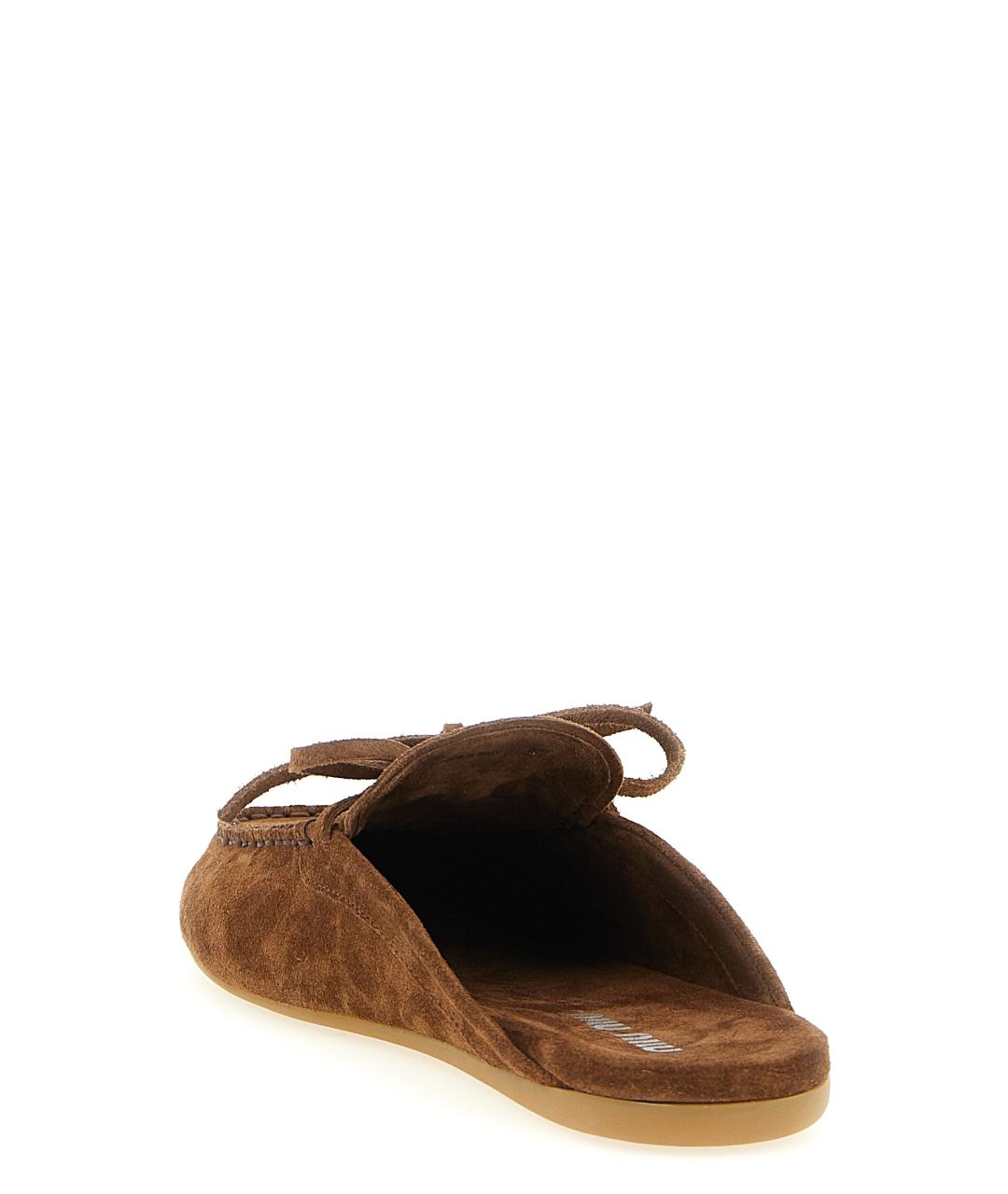 MIU MIU Коричневые замшевые мюли, фото 3